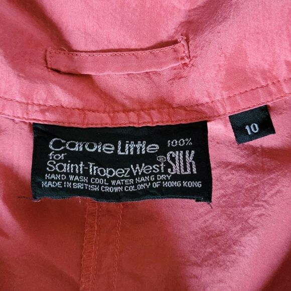 St. Tropez Vintage 80s Silk Full Lenth Sporty Collared Jumpsuit in Marsala Coral - Picture 13 of 15